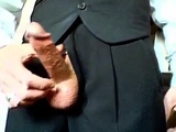 Amateur Daddy Stroking Hard in a Suit